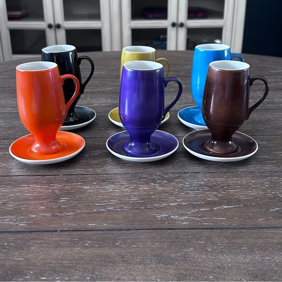 LaGardo Tackett Schmid Set of 6 Espresso cups with Saucers - MCM 1970’s - Picture 2 of 13
